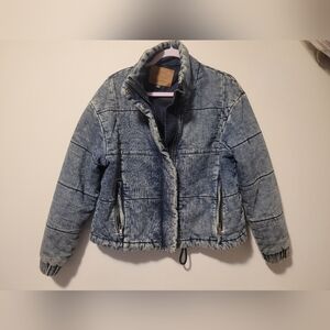 American Eagle Denim Puffer Jacket